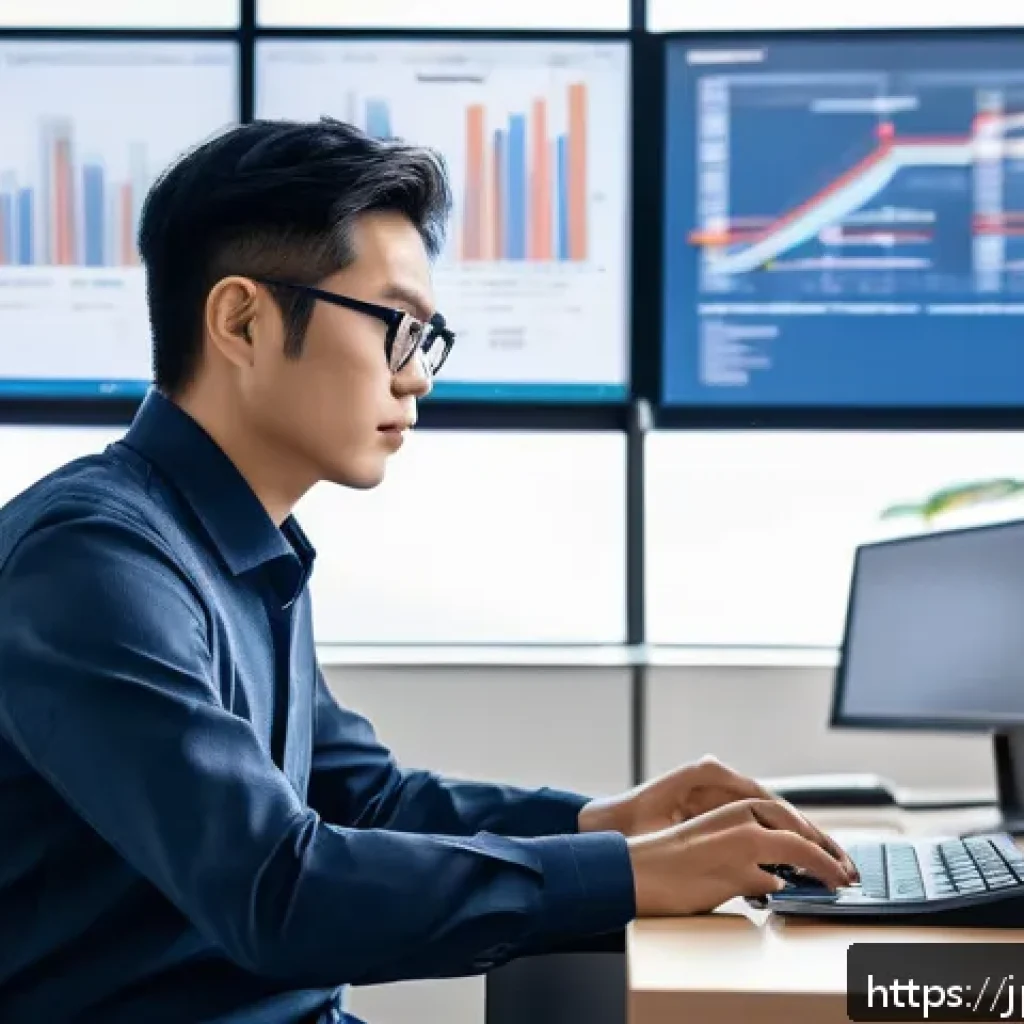 정보처리기사와 관련된 최신 IT 기술 트렌드 - A modern Japanese IT professional in a sleek office setting, studying multiple cloud computing platf...