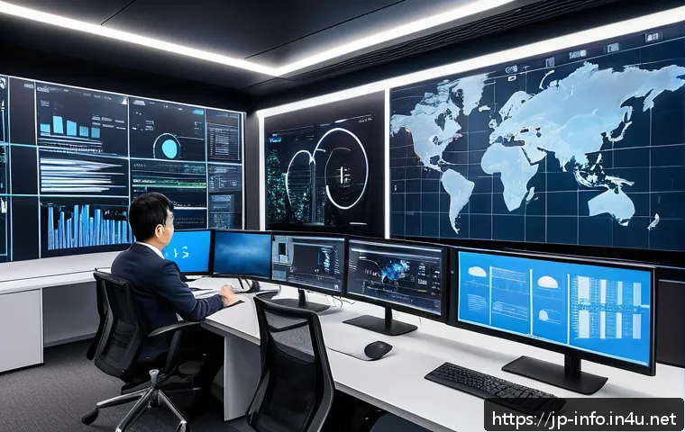 정보처리 자격증과 클라우드 기술 트렌드 - A modern office setting with a diverse group of Japanese IT professionals collaborating on cloud com...