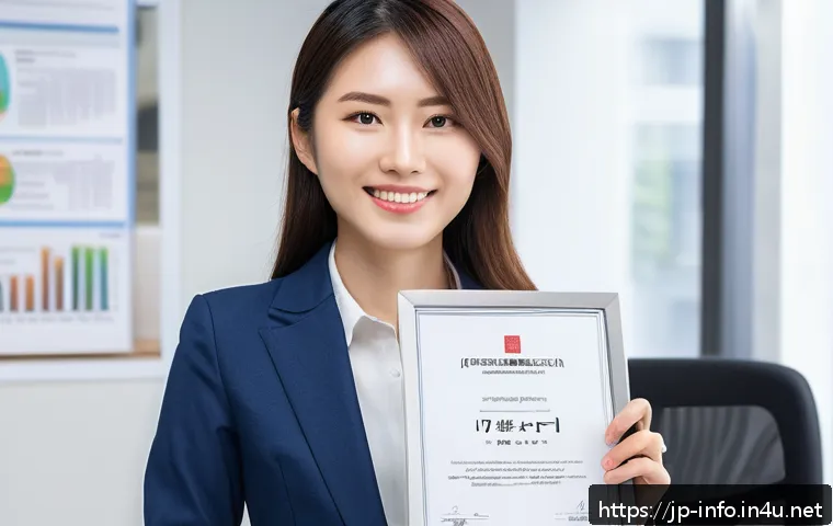 정보처리기사 취득 후 커리어 확장 성공 사례 - A modern Japanese office scene featuring a confident young IT professional wearing business casual a...
